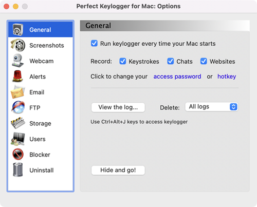 Get Perfect Keylogger for Mac now